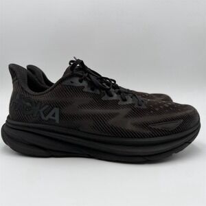 HOKA Clifton 9 Men's Running Shoes Black/Black Size 14 Wide 2E